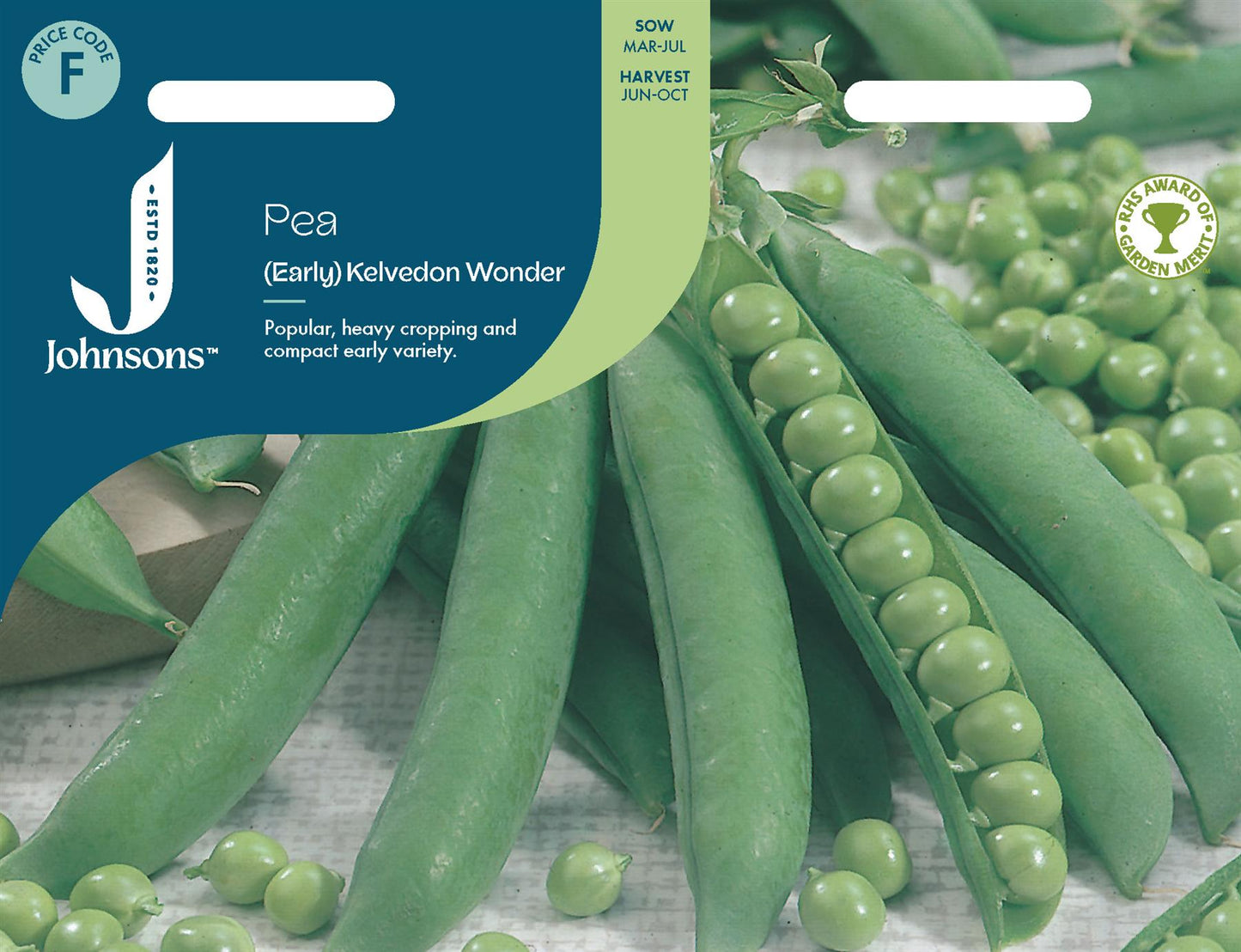 Johnsons - Pea (early) Kelvedon Wonder - 350 Seeds