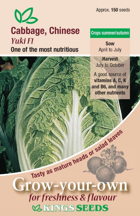 Kings Seeds Chinese Cabbage Yuki F1 - 150 Seeds