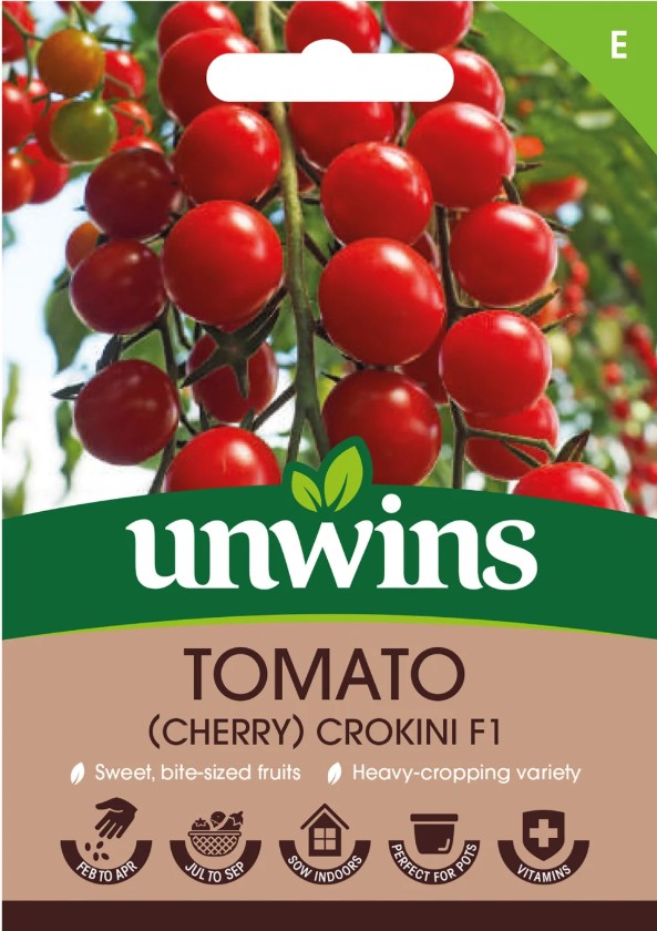 Unwins Cherry Tomato Crokini F1 Seeds – Sweet Cordon Variety