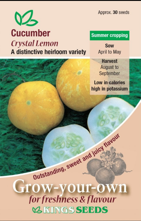 Kings Seeds Cucumber Crystal Lemon 30 Seeds