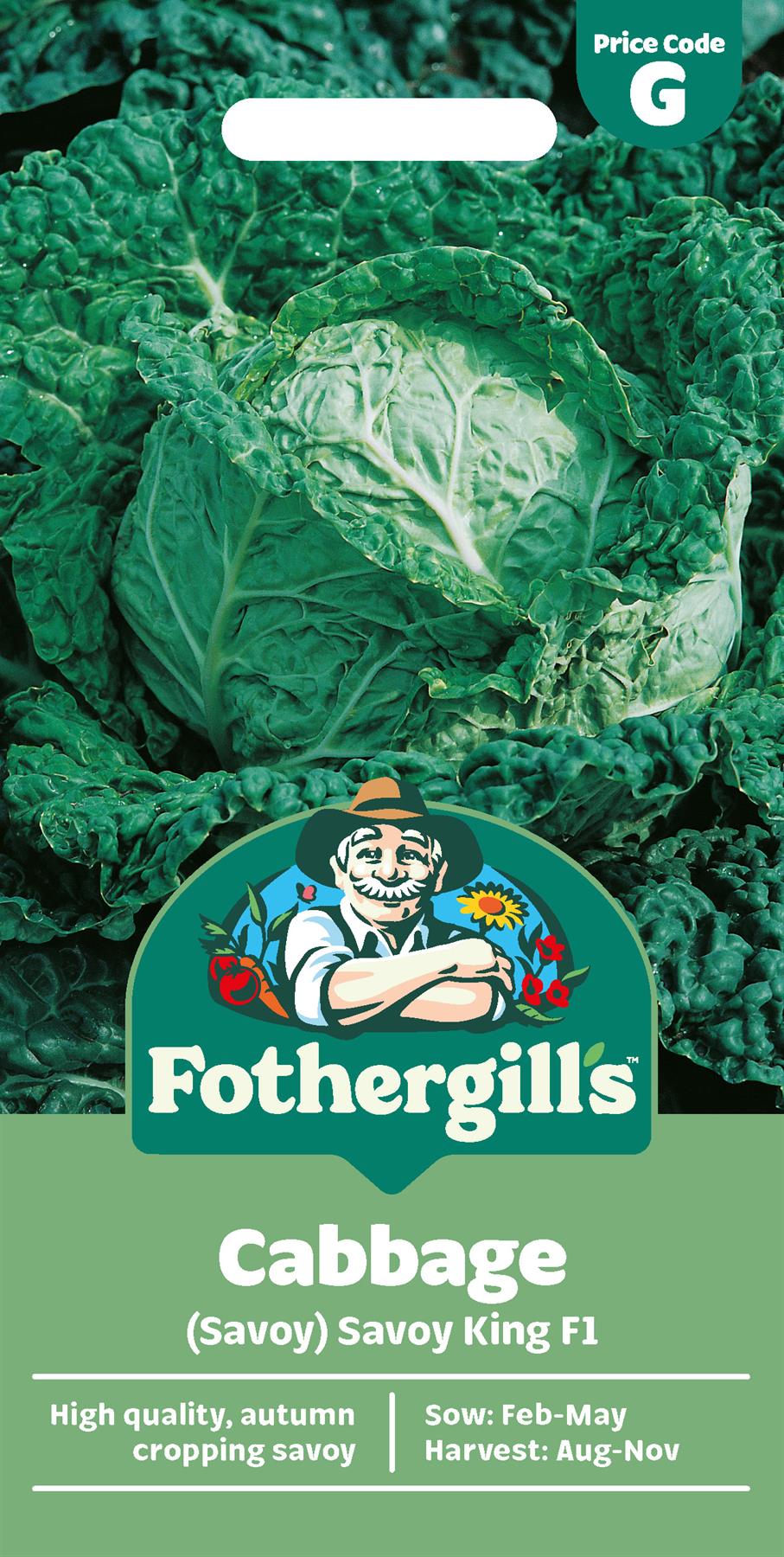 Fothergills Cabbage (Savoy) Savoy King F1 Seeds