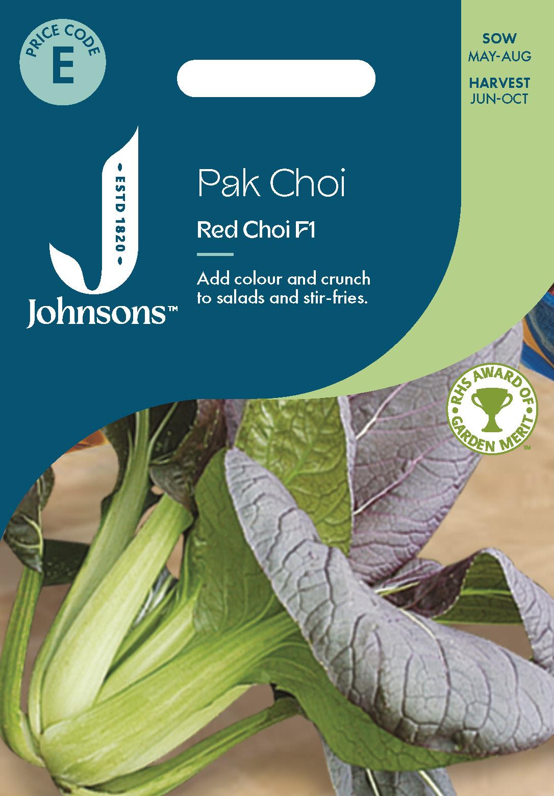 Johnsons - Pak Choi Red Choi F1 - 100 Seeds