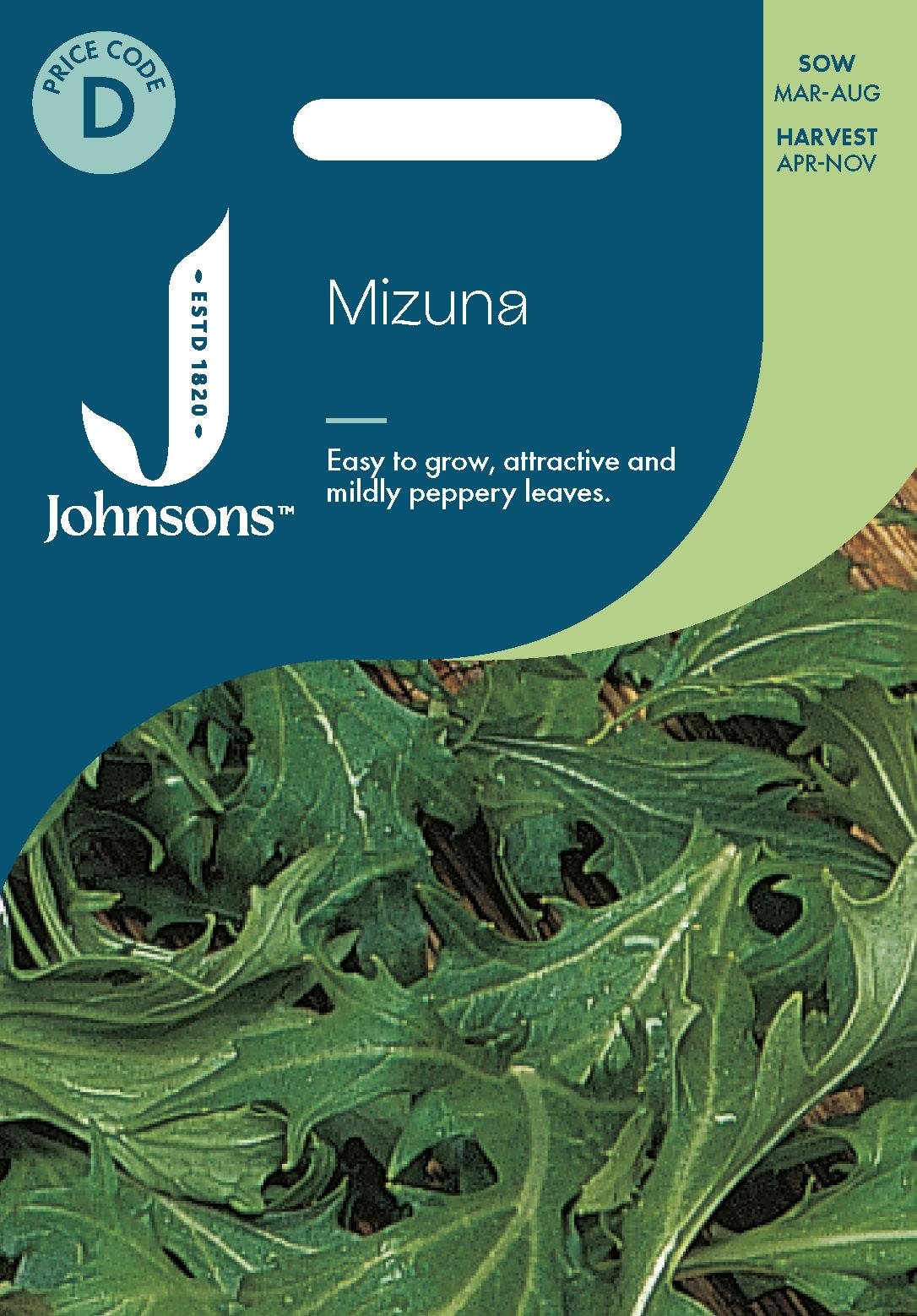 Johnsons - Mizuna - 750 Seeds
