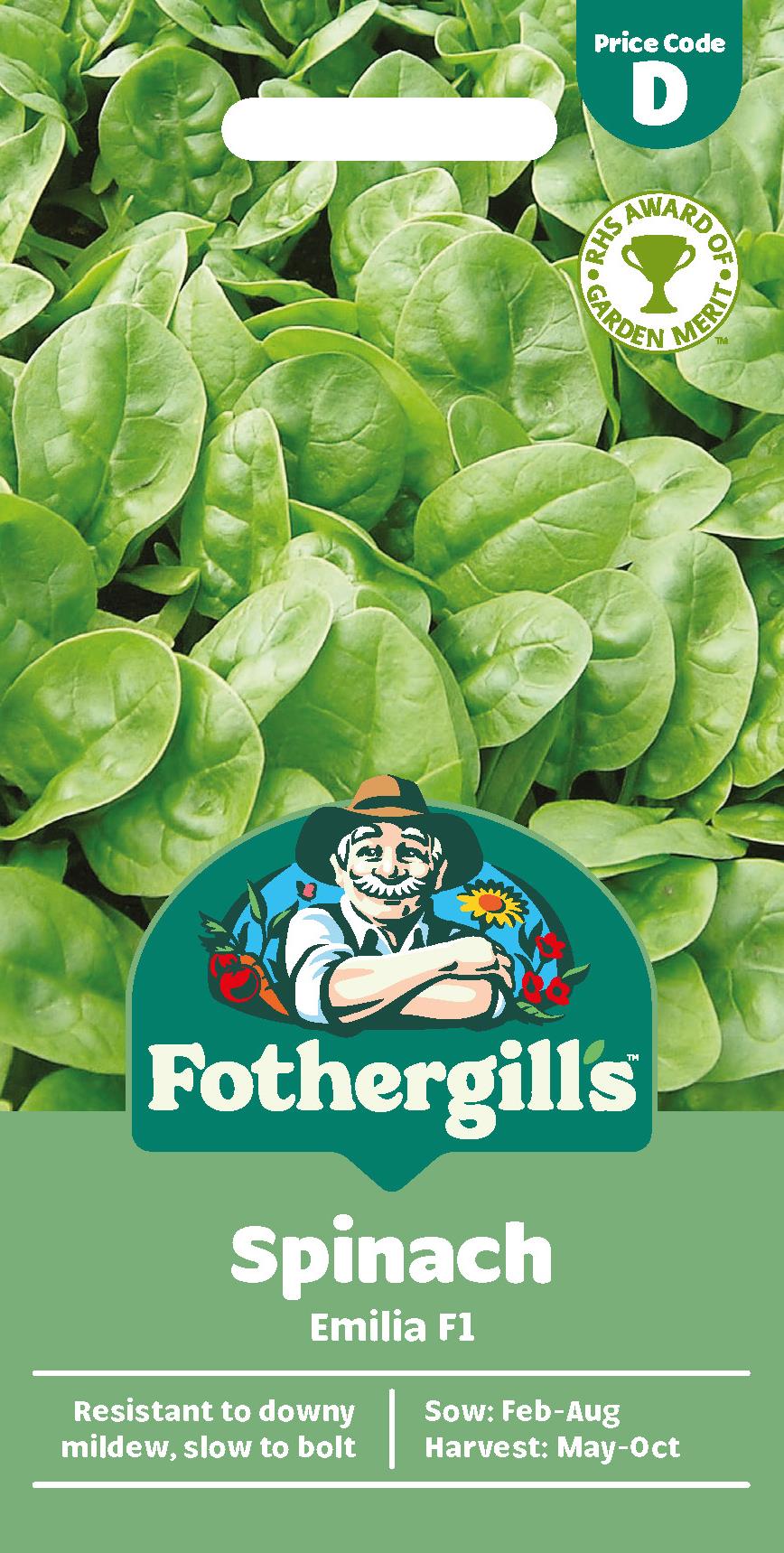 Fothergills Spinach Emilia F1 Seeds