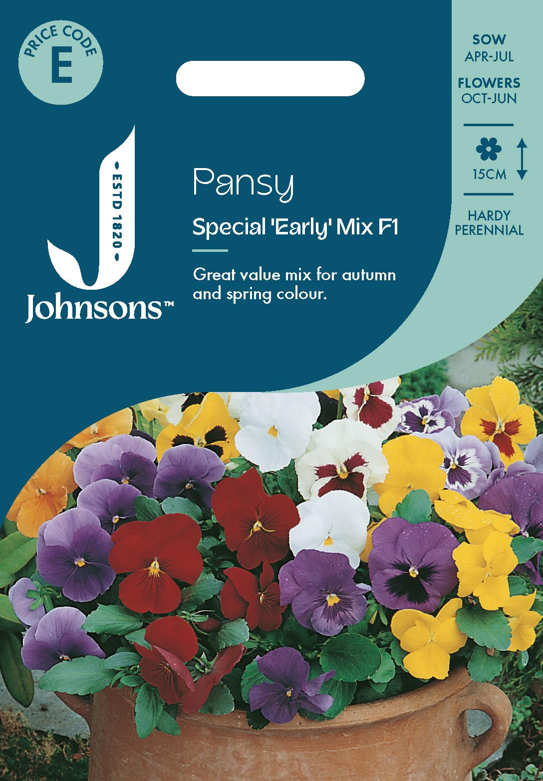 Johnsons - Pansy Special Early Mix F1 - 50 Seeds