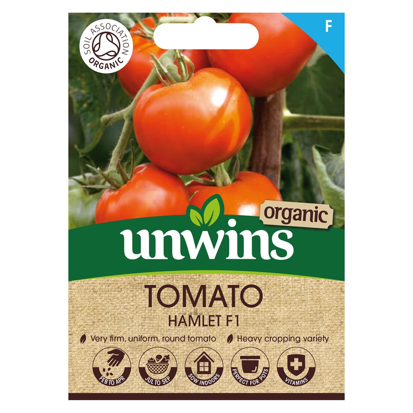 Unwins Vegetable Organic Tomato Hamlet F1 Hybrid - 5 Seeds