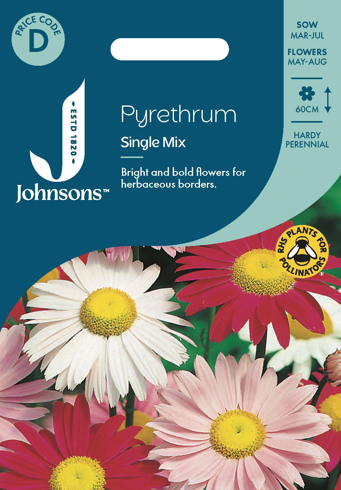 Johnsons - Pyrethrum Single Mix - 125 Seeds