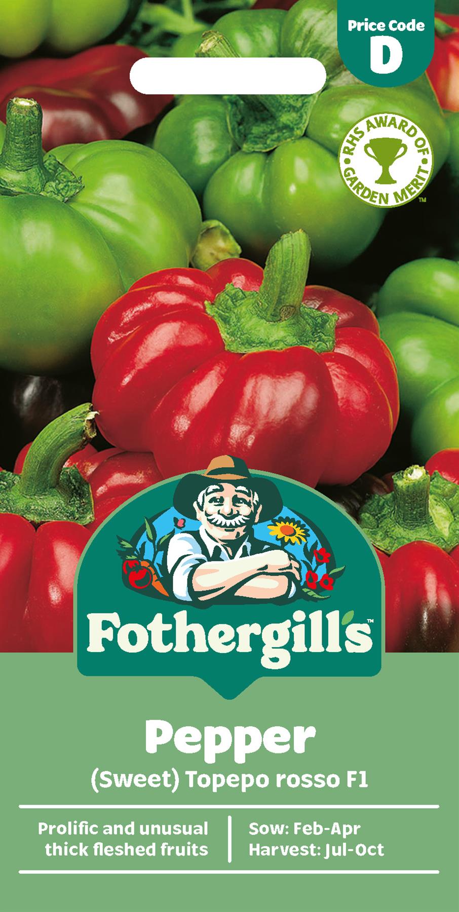 Fothergills Sweet Pepper Topepo Rosso F1 Seeds