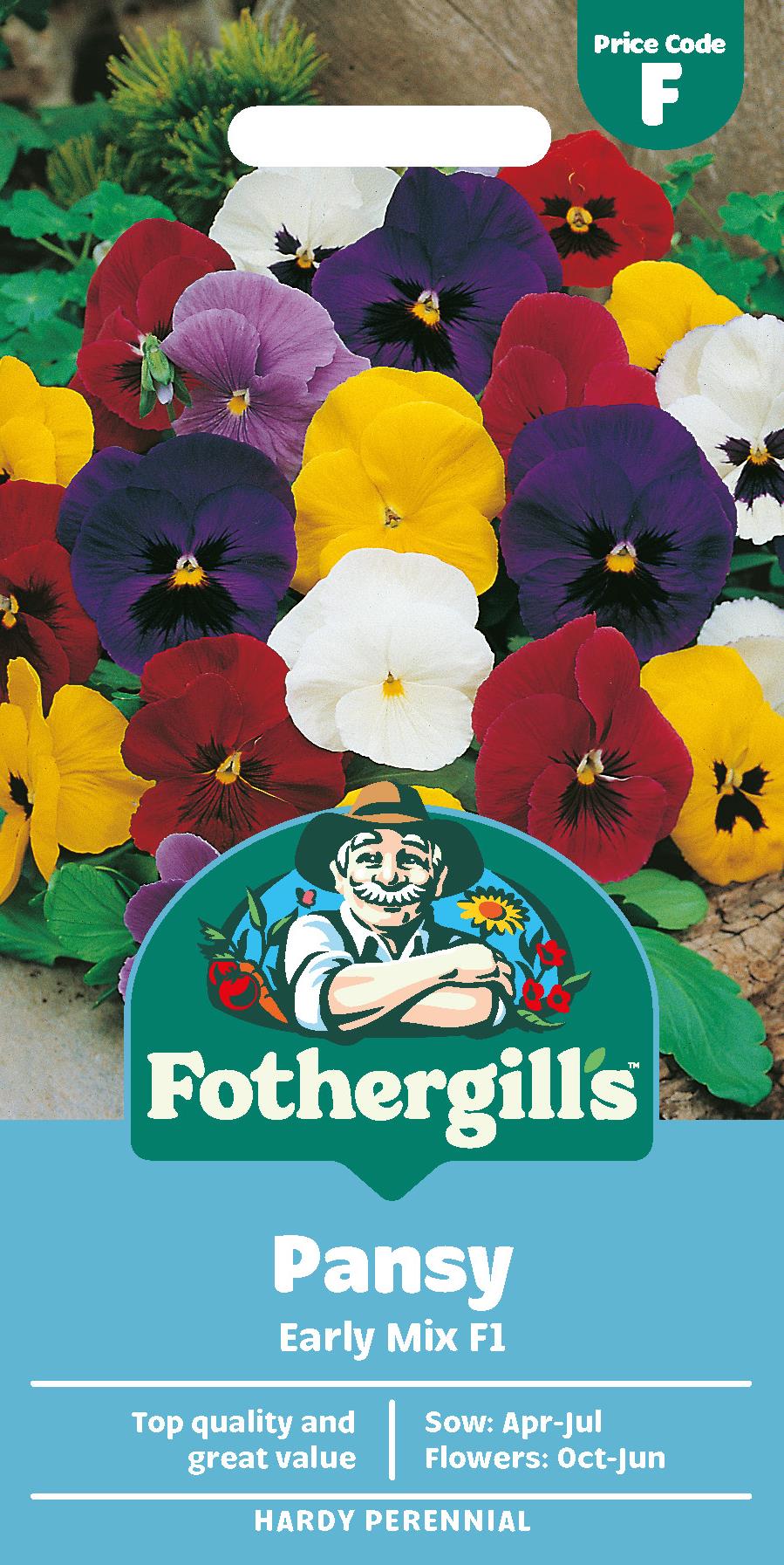 Fothergills Pansy Mr F'S Early Mix F1 Seeds