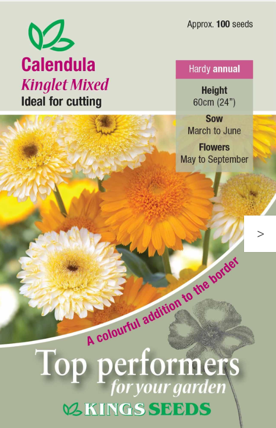 Kings Seeds Edible Calendula Kinglet Mixed Seeds