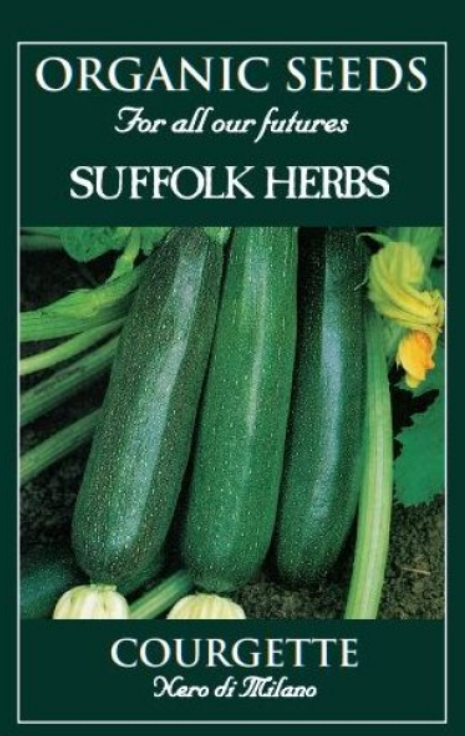 Suffolk Herbs Organic Courgette Nero Di Milano Seeds