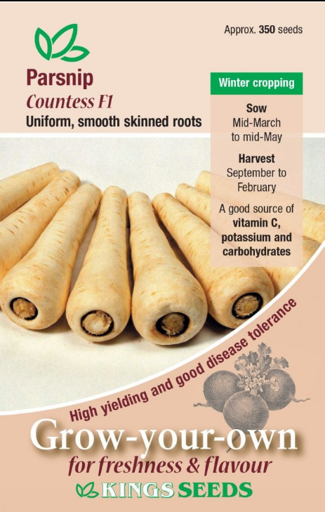Kings Seeds Parsnip Countess F1 Hybrid - 350 Seeds