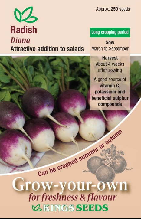 Kings Seeds Radish Diana 250 Seeds