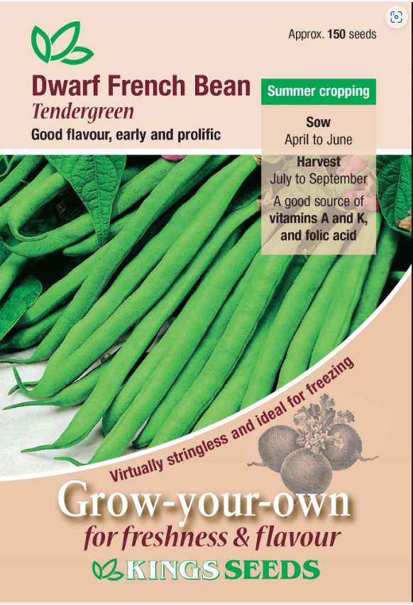 Kings Seeds Dwarf French Bean Tendergreen 150 Seeds