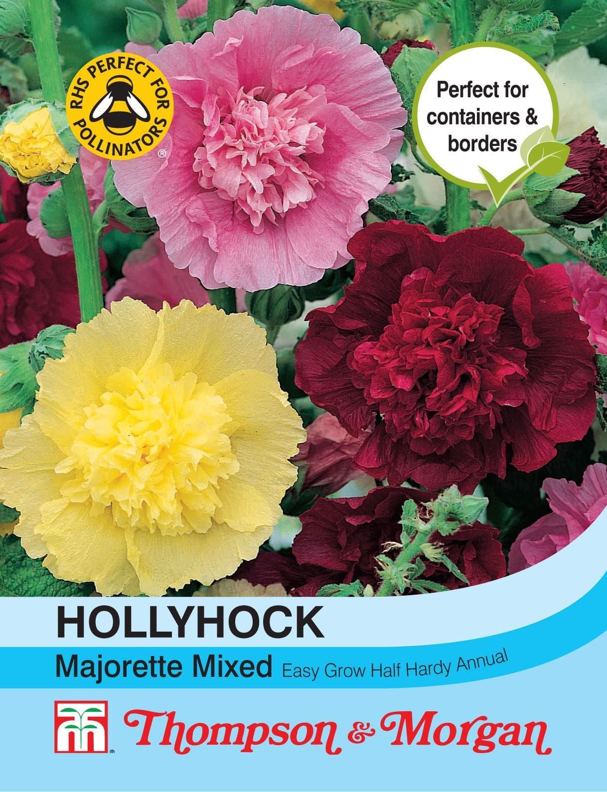 Thompson & Morgan Hollyhock Majorette Mixed 50 Seed