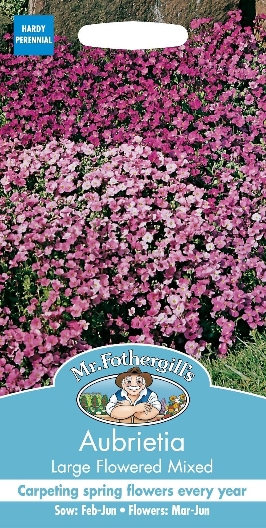Mr Fothergills Aubrieta Large Flowered Mixed 400 Seeds
