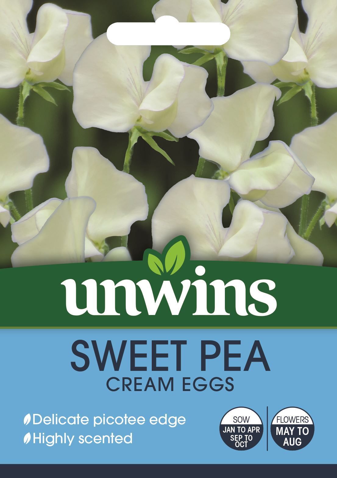 Unwins Sweet Pea Cream Eggs 20 Seeds