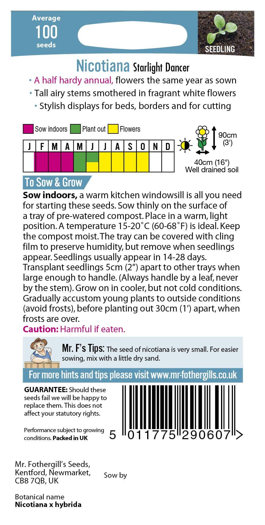 Mr Fothergills Nicotiana Starlight Dancer 100 Seeds