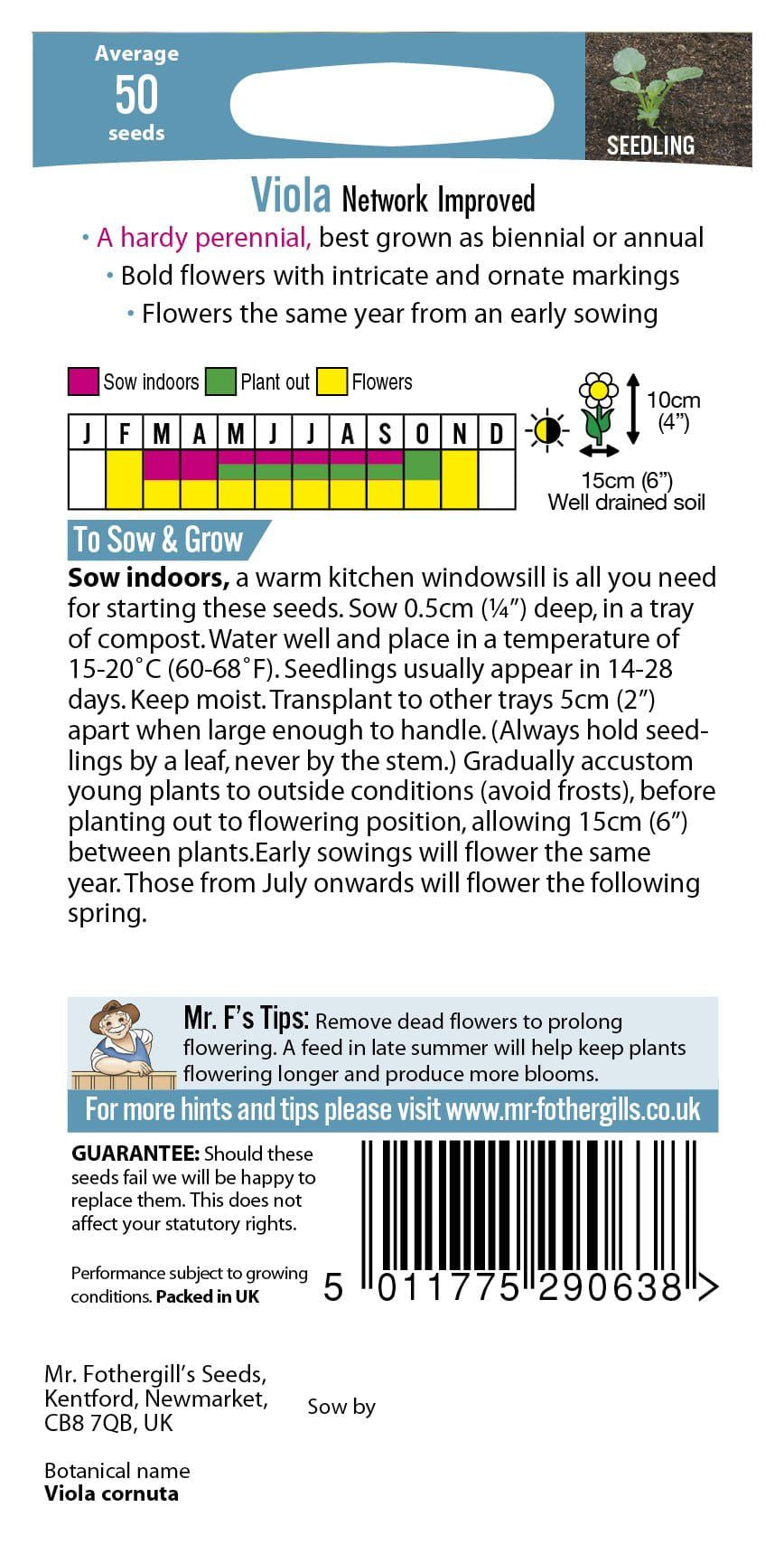 Mr Fothergills Viola Network Improved 50 Seeds