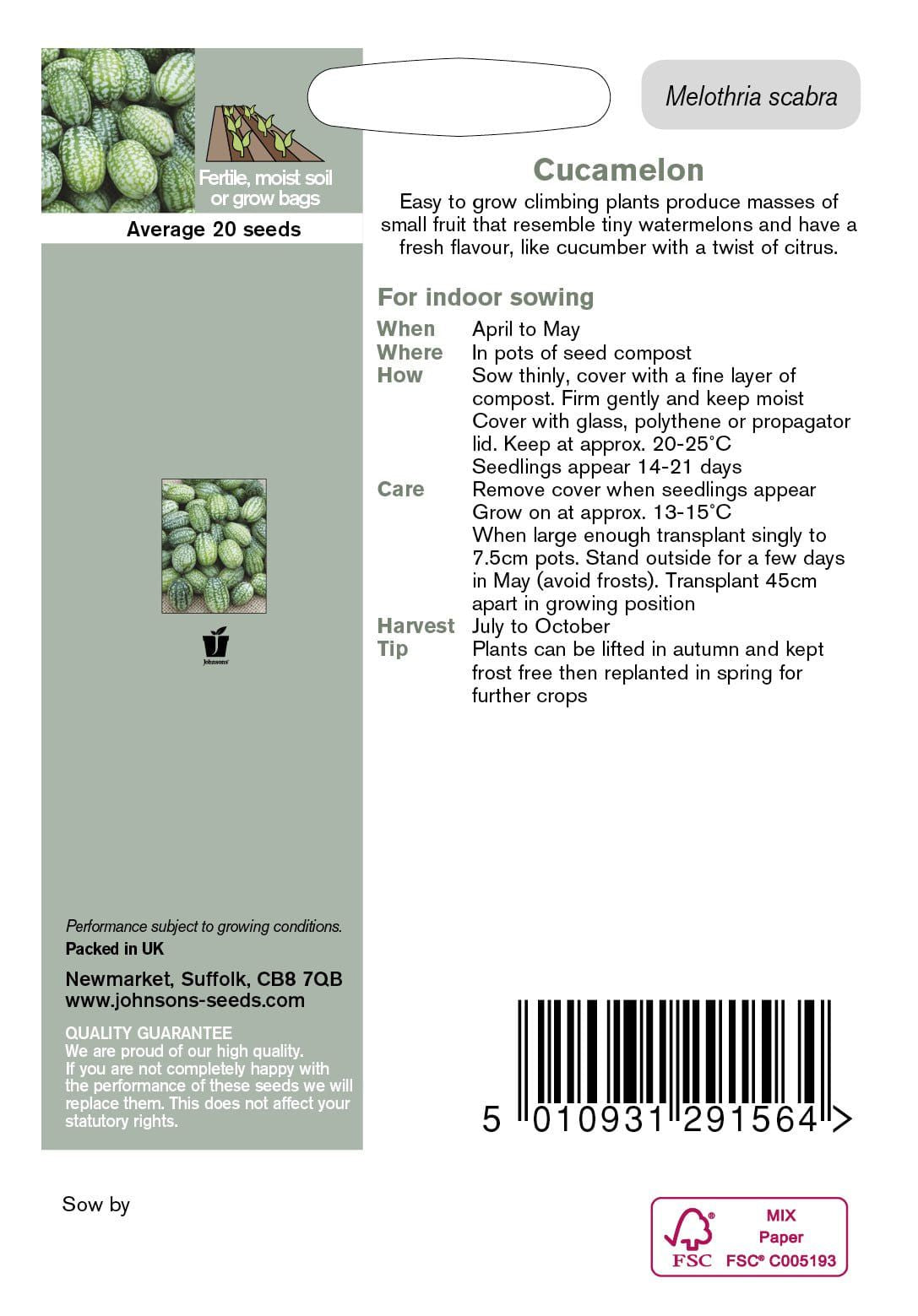 Johnsons Seeds Cucamelon 20 Seeds