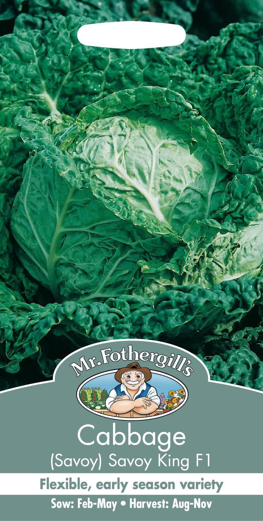 Mr Fothergills Savoy Cabbage King F1 50 Seeds