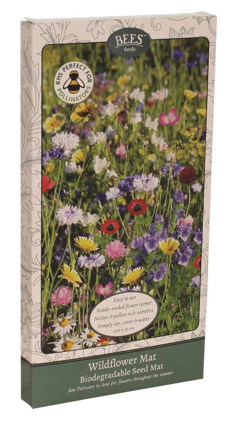 wild flower seed mat Bees Seeds Wildflower Mat Biodegradable Seed Carpet – JustSeed