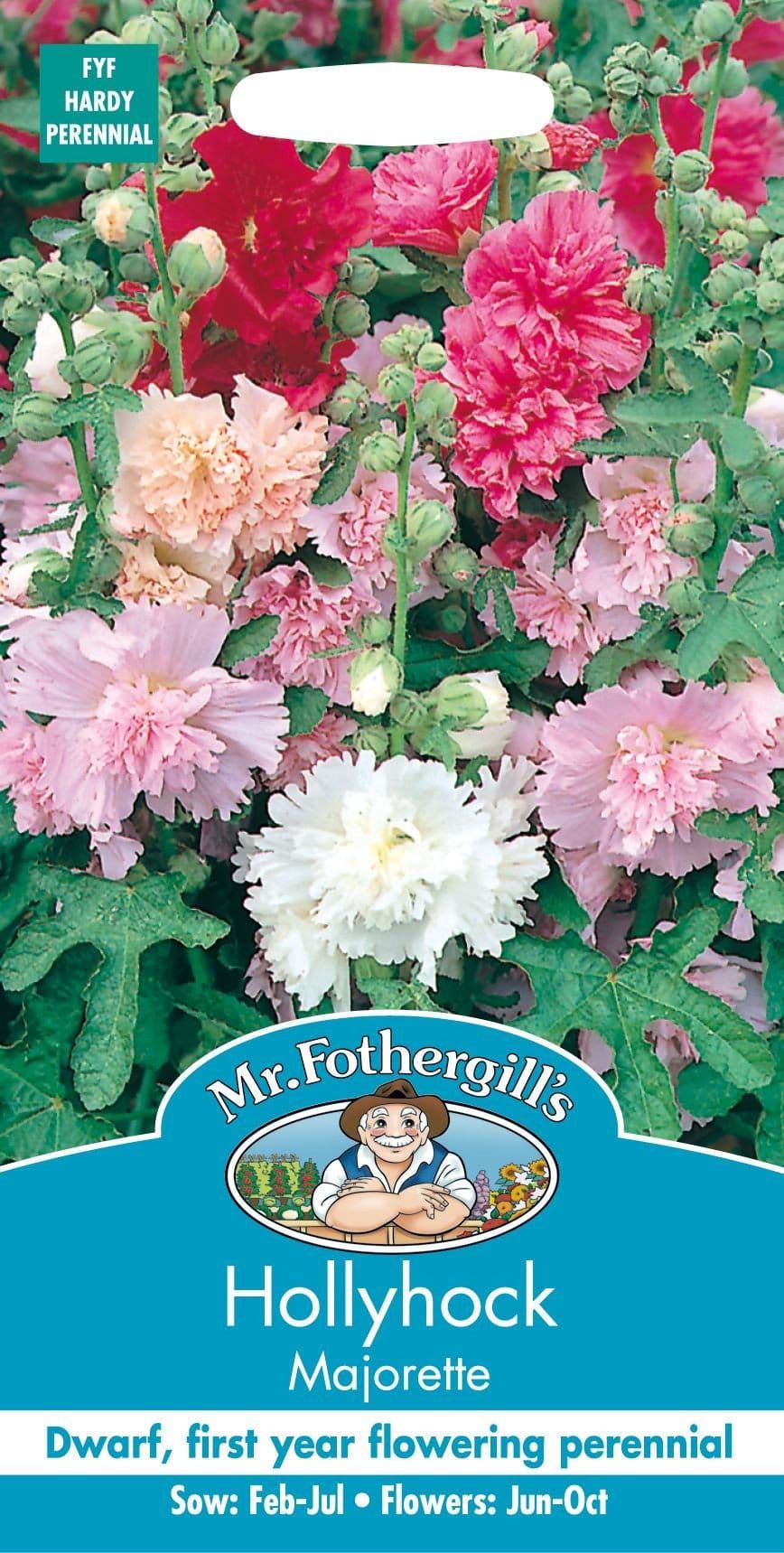 Mr Fothergills Hollyhock Majorette Mixed 50 Seeds