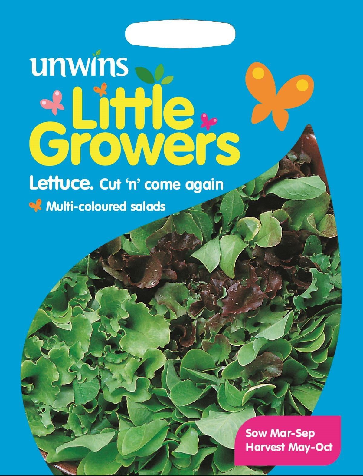 marshalls garden lettuce 'cut and come again' seeds Unwins Little Growers Lettuce Cut 'n' Come Again 500 Seeds – JustSeed