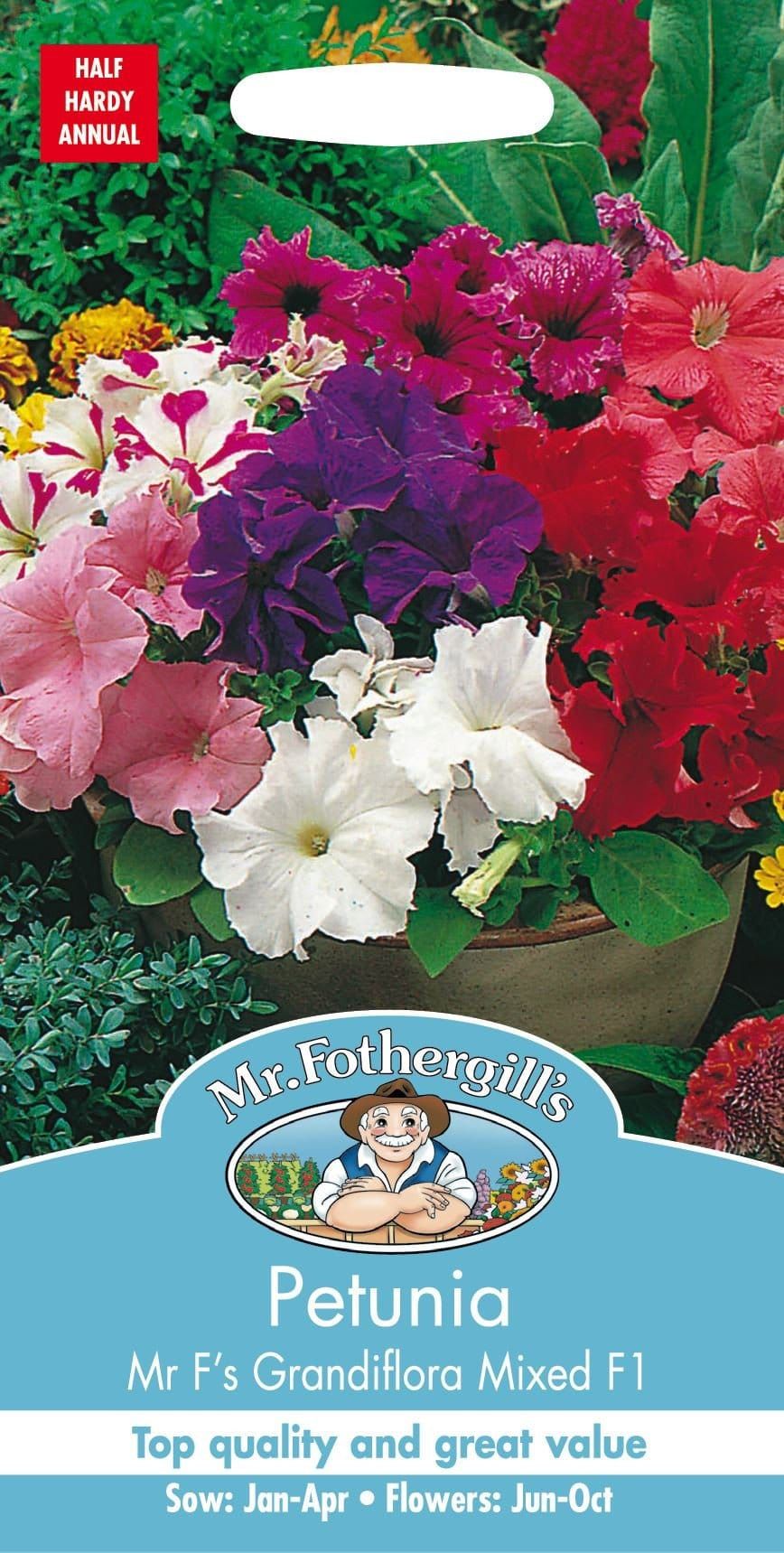 Mr Fothergills Flower Petunia Mr F's Grandiflora Mix F1 120 Seeds