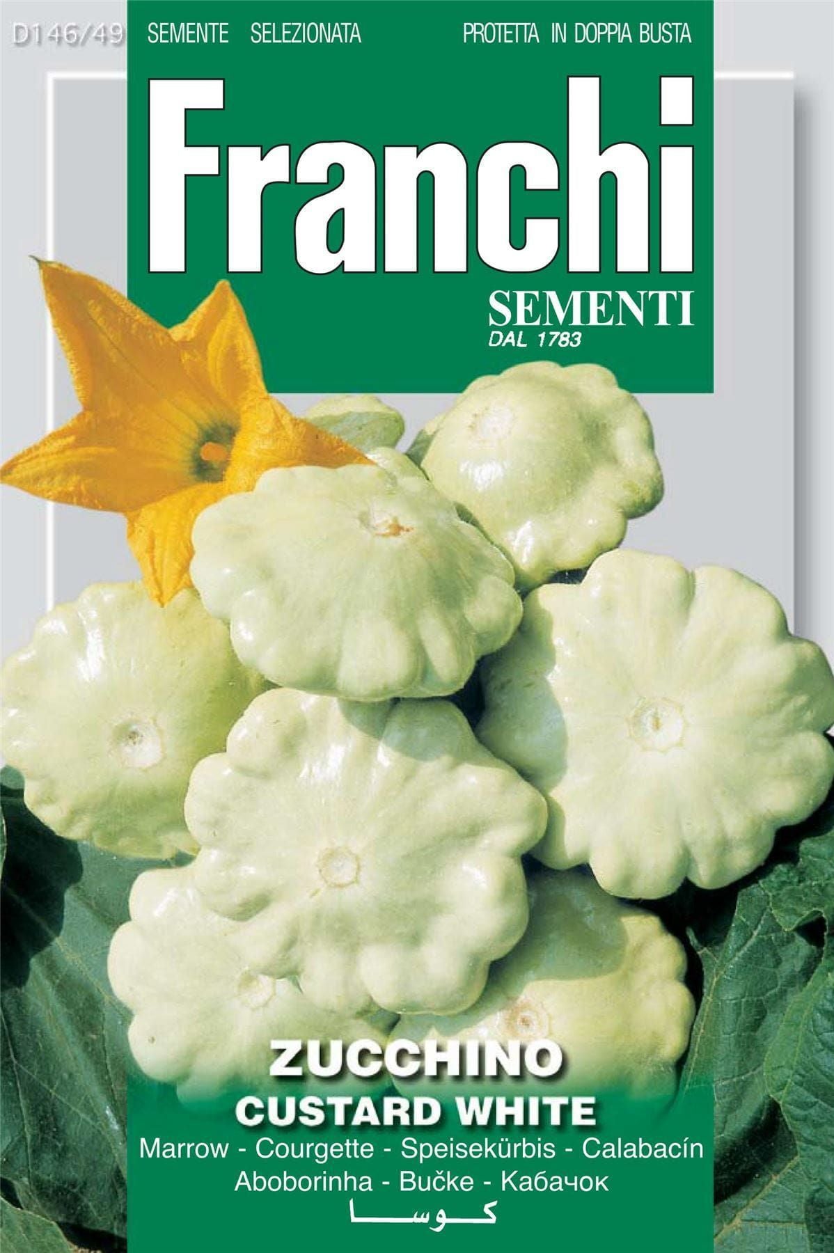 Franchi Seeds of Italy Courgette Custard White Seeds