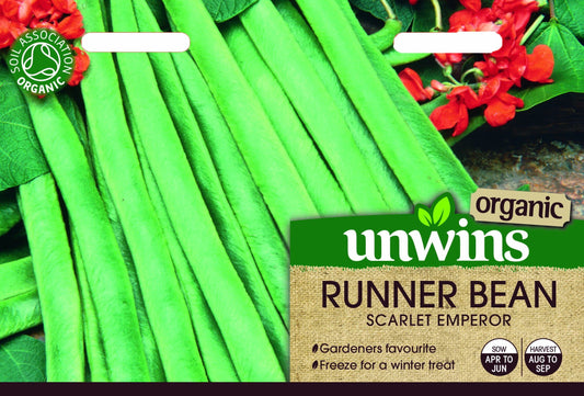 Unwins Runner Bean Scarlet Emperor (Organic) 30 Seeds