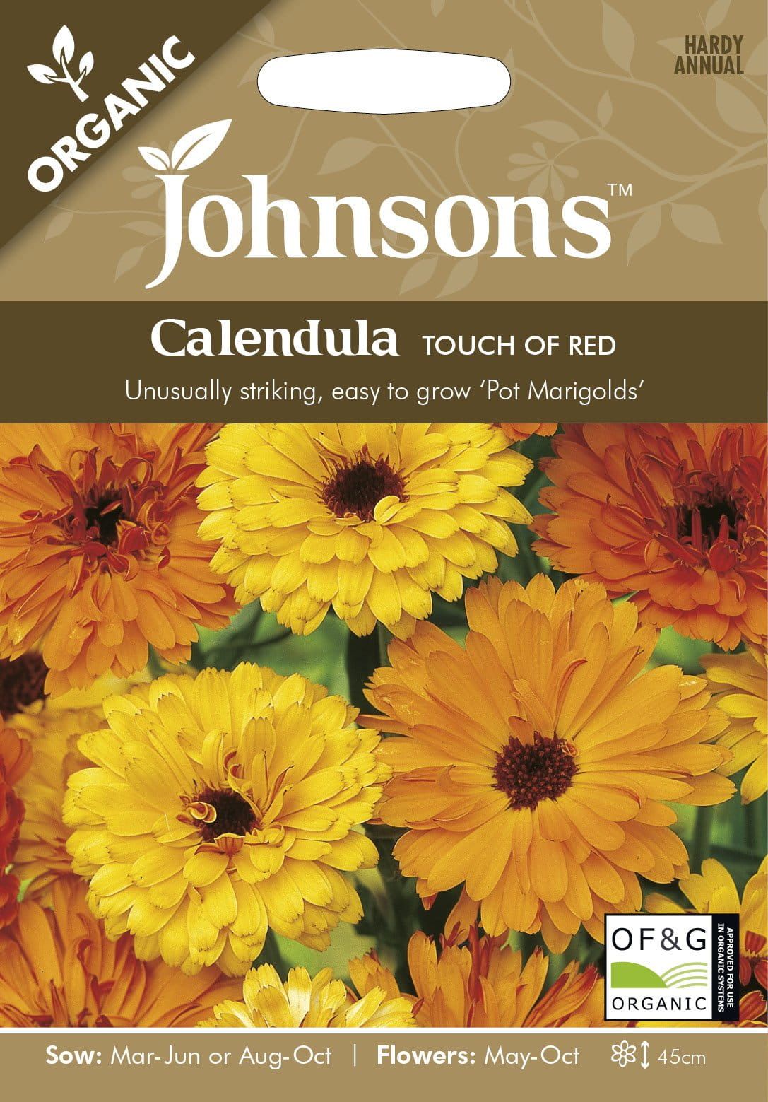 johnsons flower seeds Johnson Seeds - Organic Flower - Calendula Touch Of Red