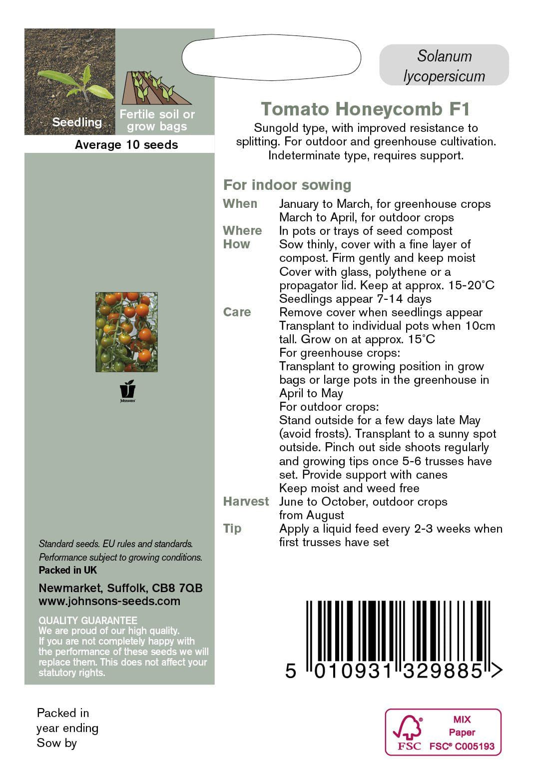 Johnson Seeds Tomato Honeycomb F1 Hybrid 10 Seeds