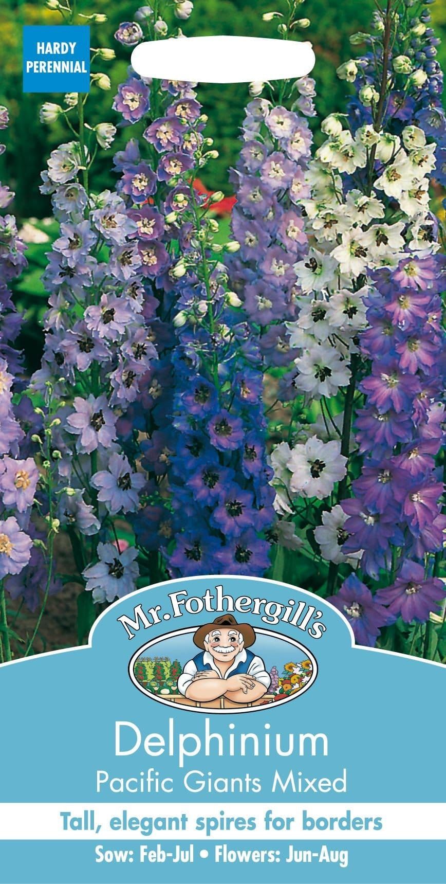 Mr Fothergills Delphinium Pacific Giants Mixed 100 Seeds
