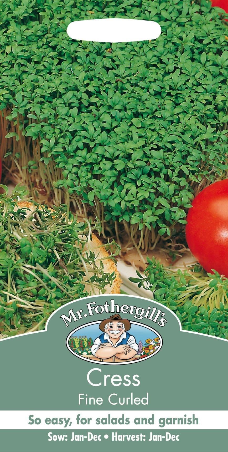 Mr Fothergills Salad Cress Fine Curled 4000 Seeds