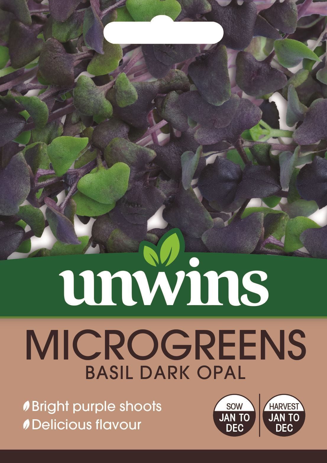 Unwins MicroGreens Basil Dark Opal Seeds JustSeed