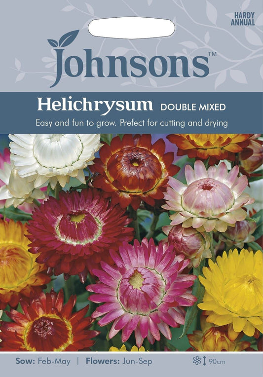 Johnsons Helichrysum Double Mixed 500 Seeds