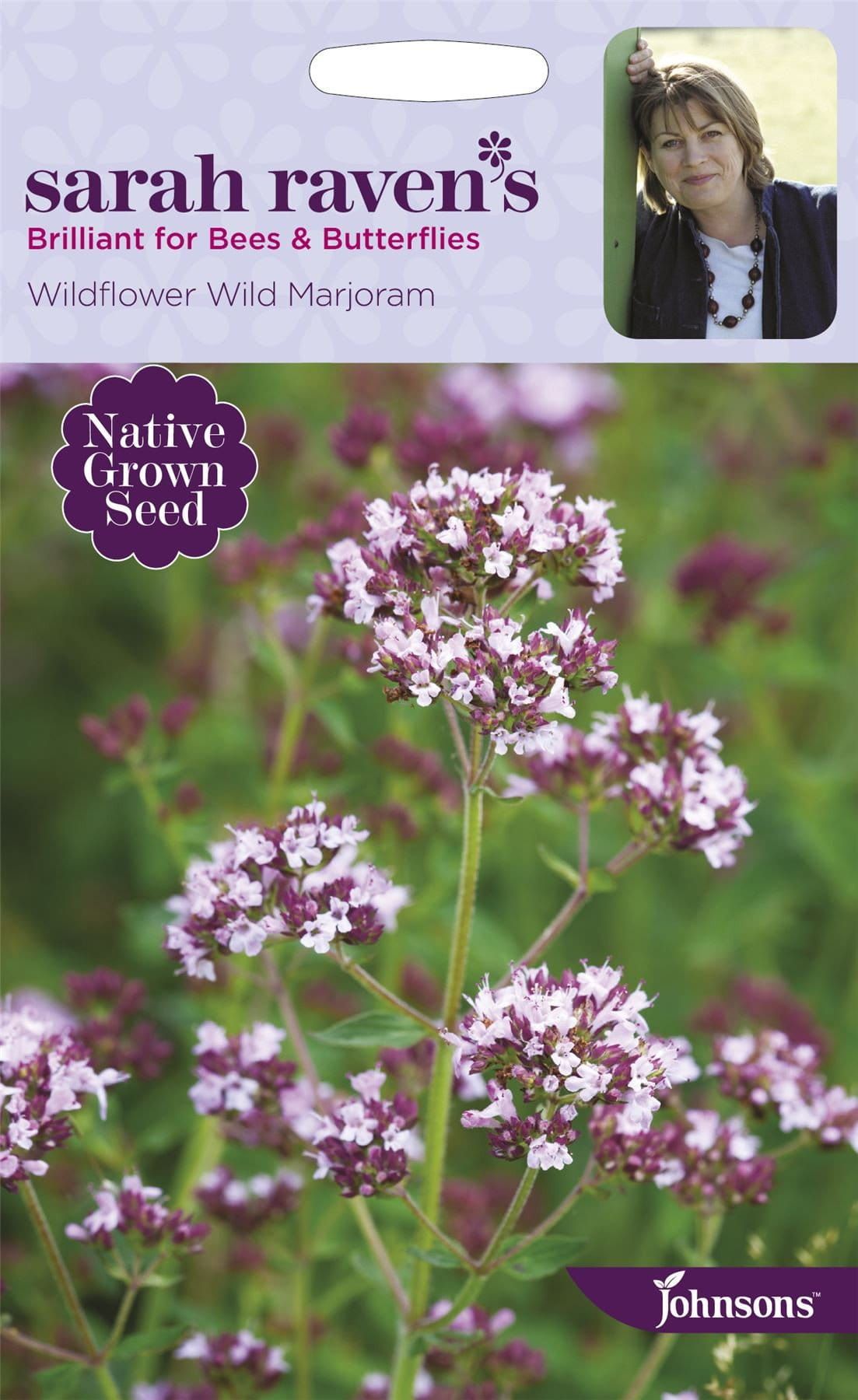 johnsons wildflower seeds Johnsons Sarah Raven's Wildflower Wild Marjoram 500 Seeds – JustSeed