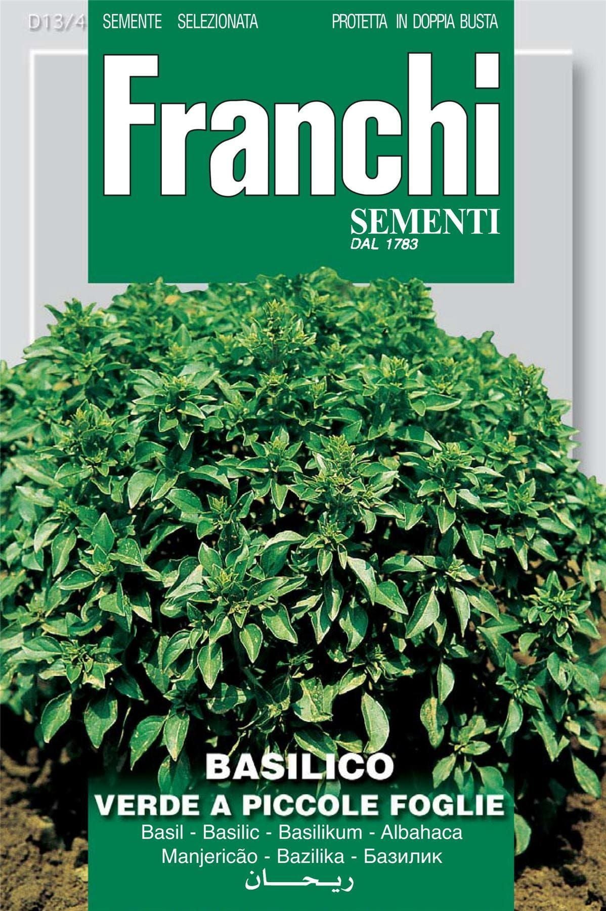 Franchi Seeds of Italy DBO 13 4 Basil Verde A Piccole Foglie