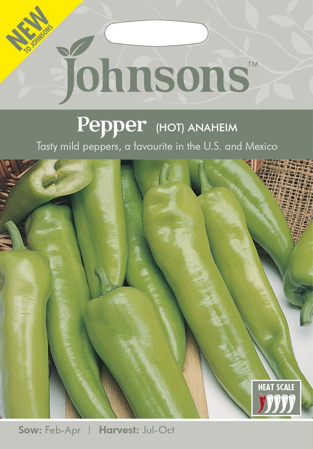 Johnsons Pepper (Hot) Anaheim 50 Seeds
