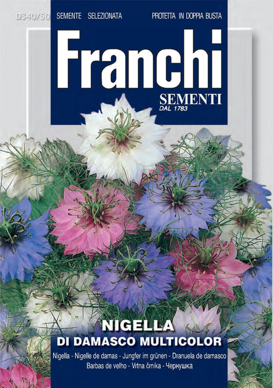 Franchi Seeds of Italy - Flower - FDBF_ 340-50 - Nigella - Damasco Mix - Seeds