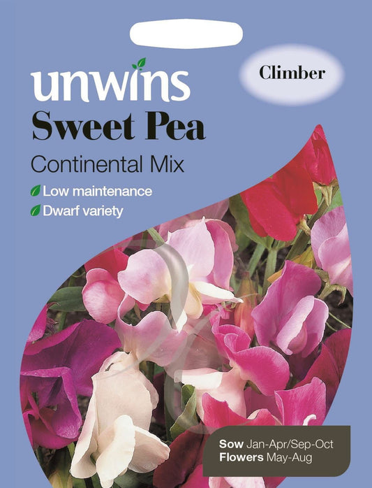 Unwins Sweet Pea Continental Mix 35 Seeds
