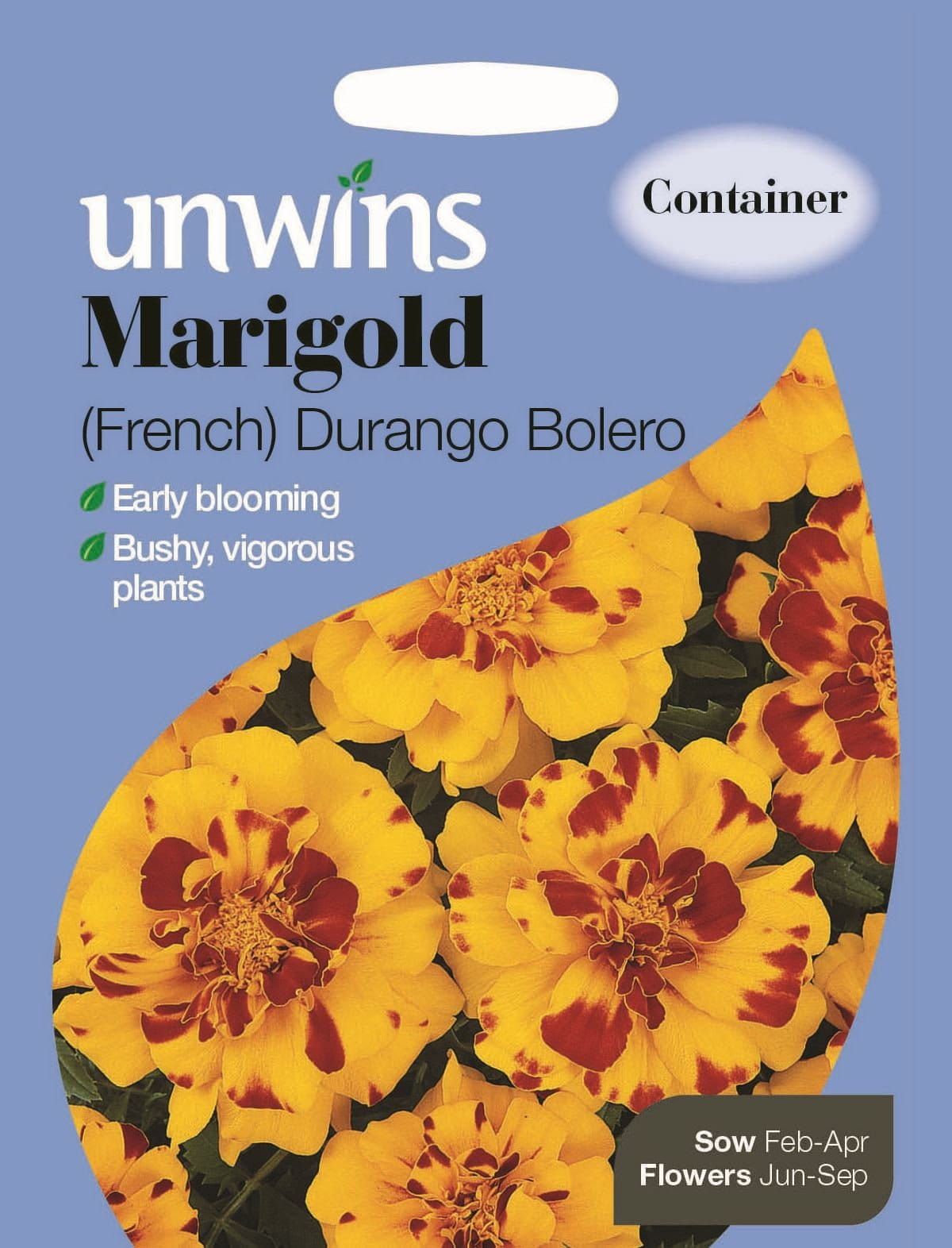 durango marigold seeds Unwins Marigold French Durango Bolero 30 Seeds – JustSeed