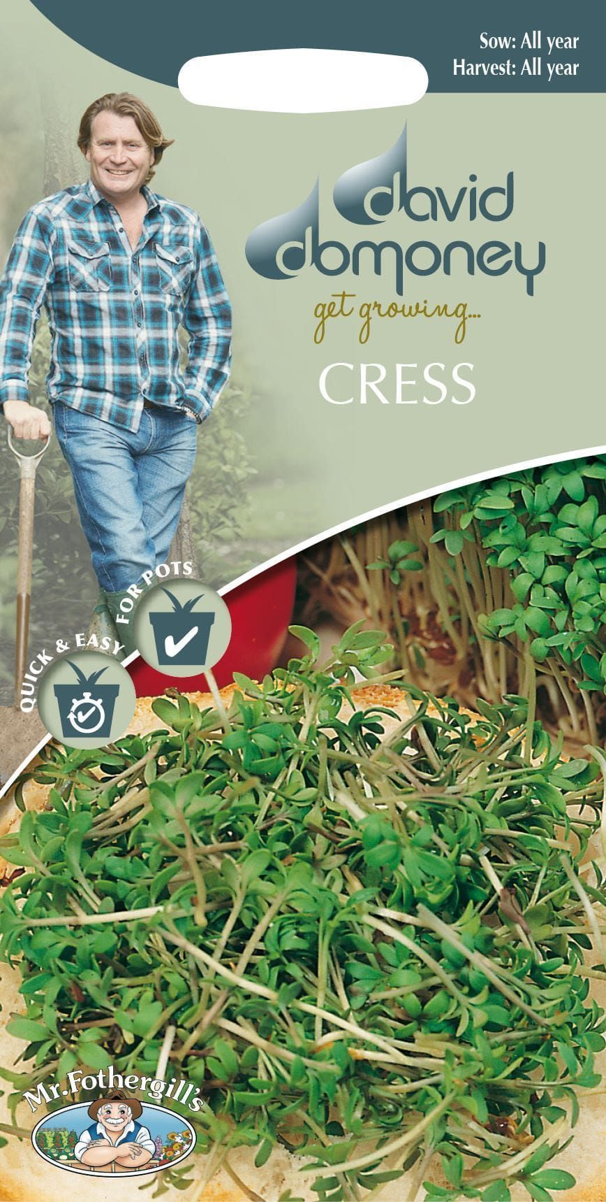 Mr Fothergills - Herb - David Domoney Cress - Fine Curled - 4000 Seeds