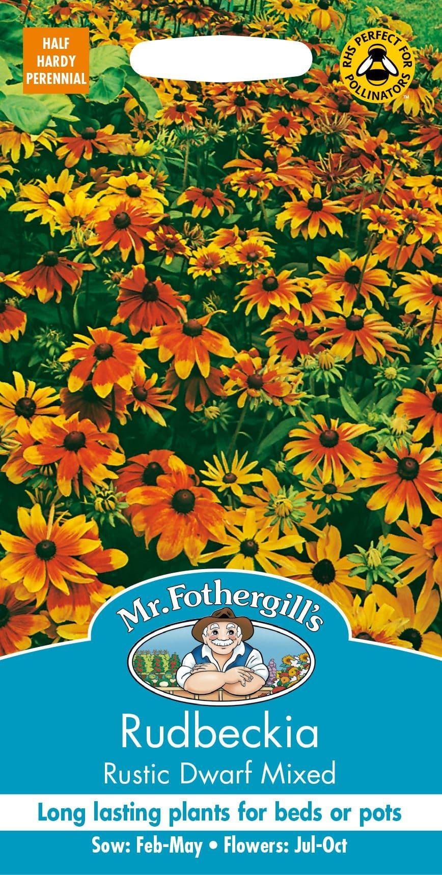 Mr Fothergills Rudbeckia Rustic Dwarf Mixed 75 Seeds