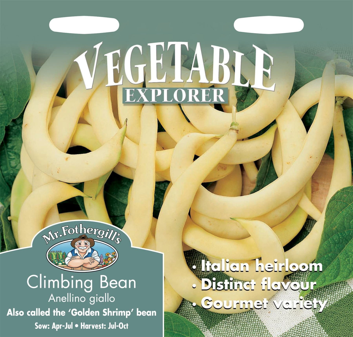 Mr Fothergills Climbing Bean Anellino Giallo 50 Seeds