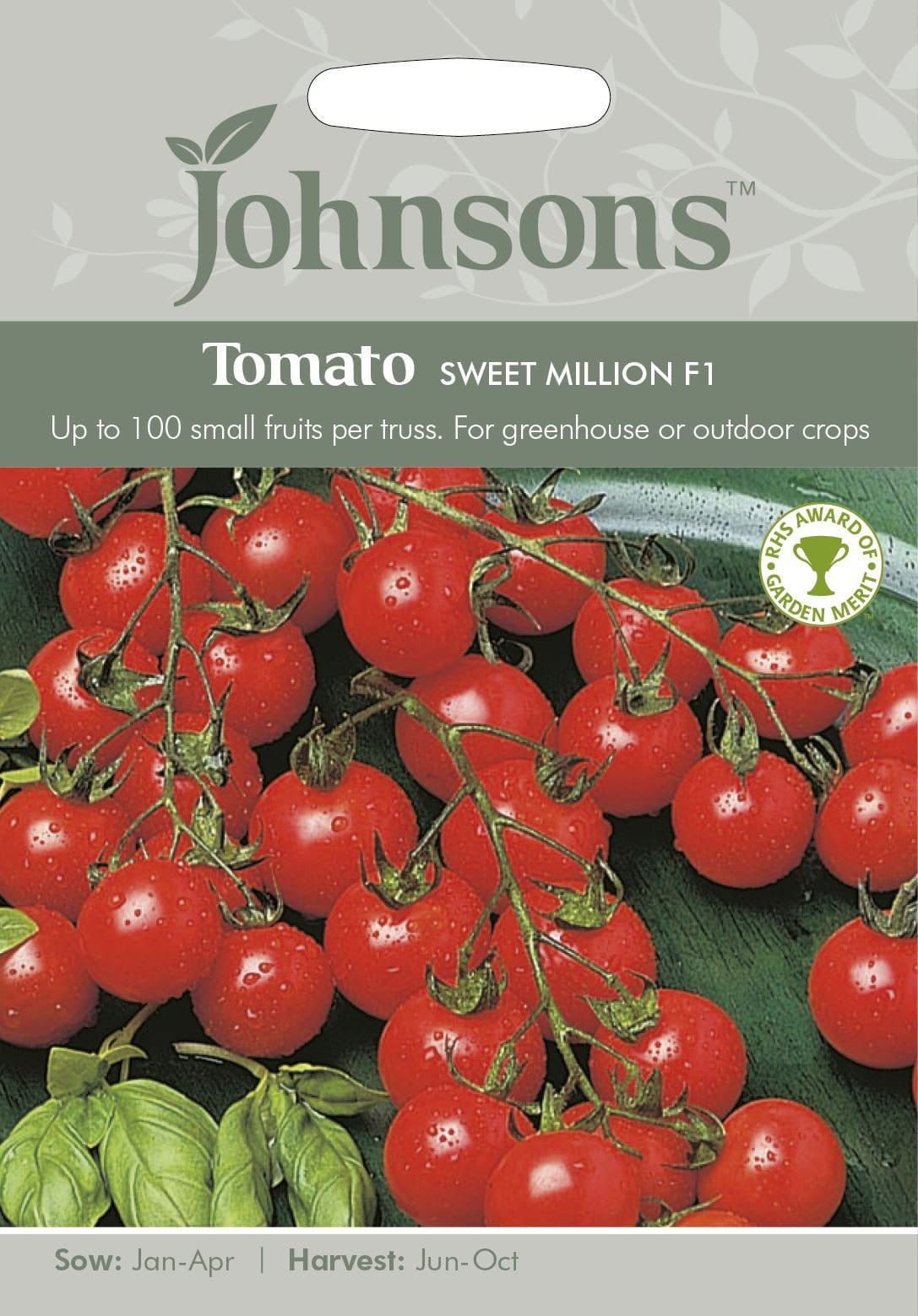 Johnsons Tomato Sweet Million F1 Hybrid 10 Seeds