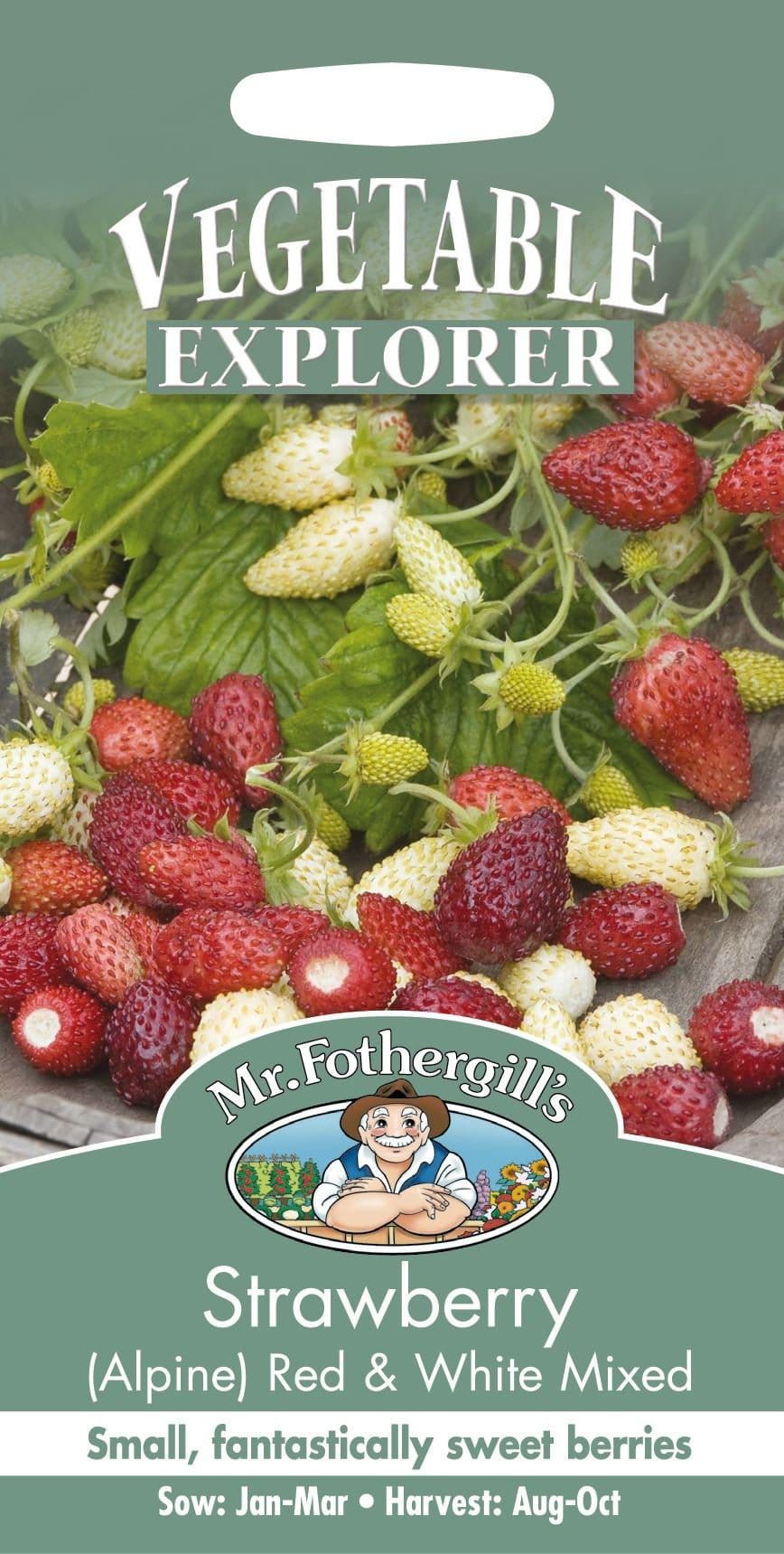 white strawberry red seeds Mr Fothergills Strawberry Red & White Mixed 150 Seeds – JustSeed