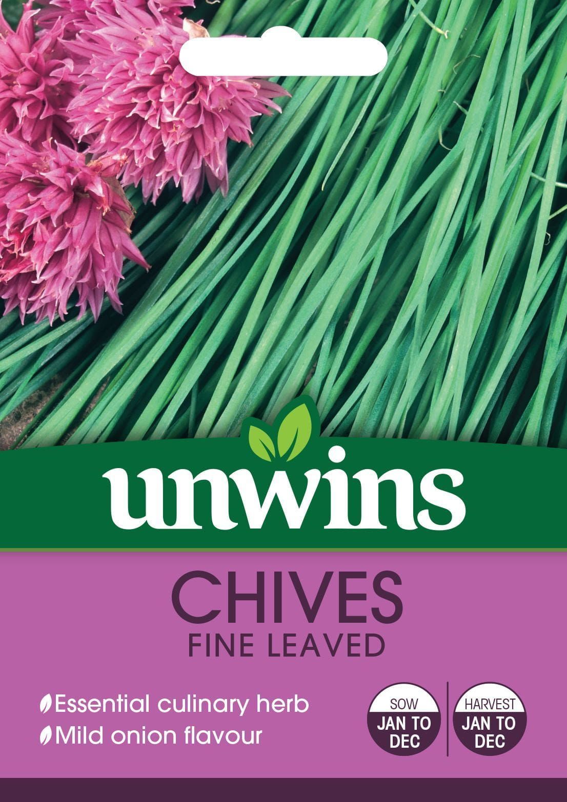 Unwins Herb Chives Fine Leaved 700 Seeds