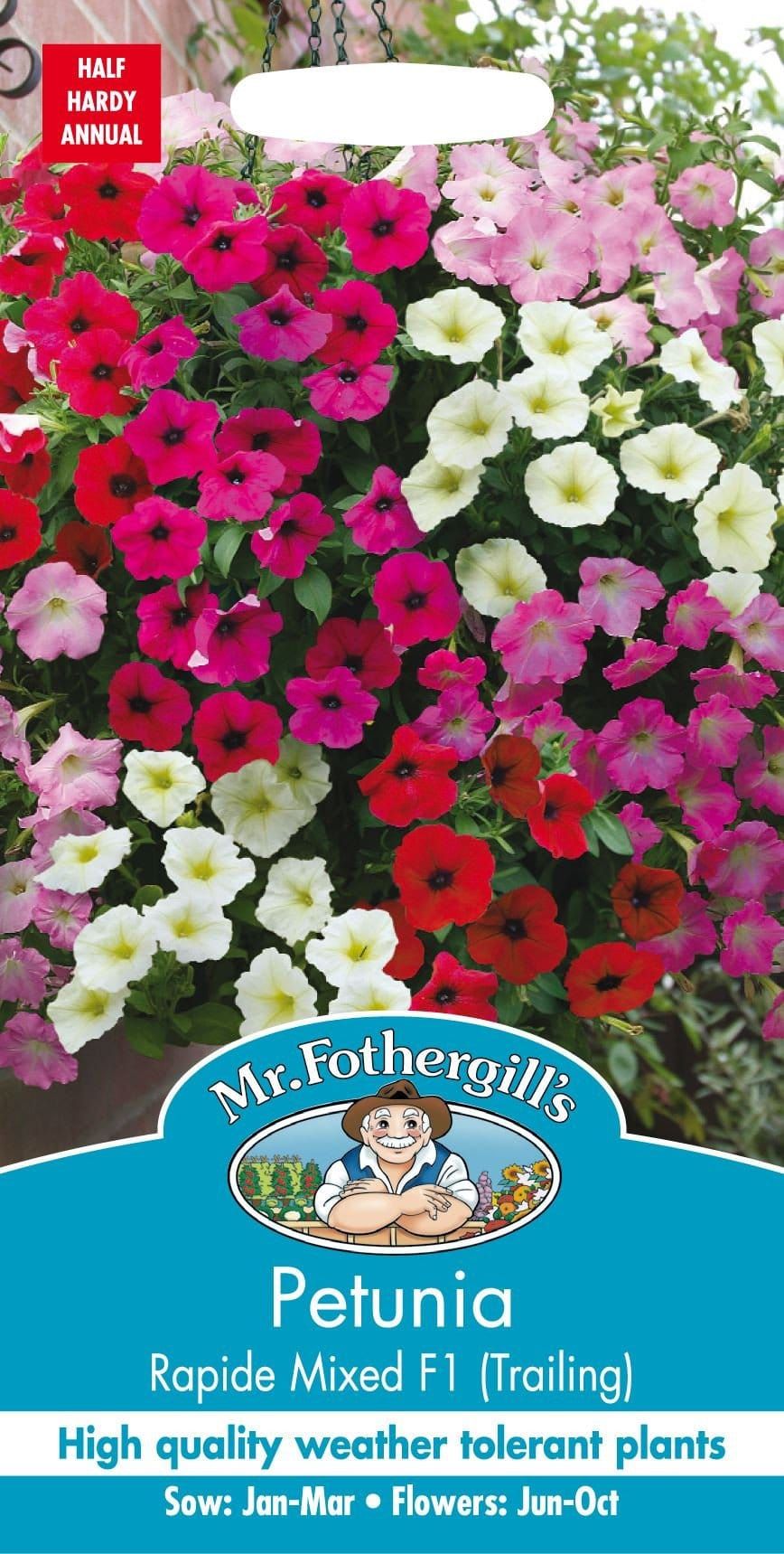 Mr Fothergills Petunia Rapide Mixed F1 Trailing 100 Seeds